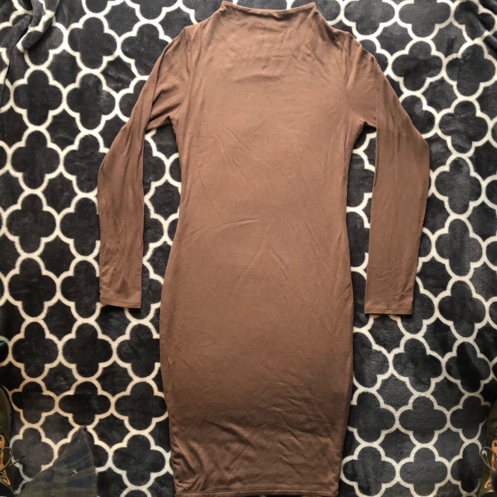 Naked wardrobe brown midi dress